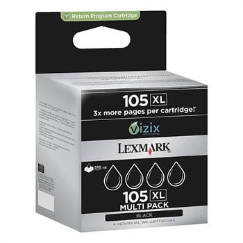 Lexmark 14N0845 - 105XL Yüksek Kapasiteli Siyah Kartuş  x 4 adet