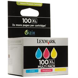 Lexmark 14N0850 - 100XL CMY Üçlü Paket Yüksek Kapasiteli Renkli Kartuş Seti